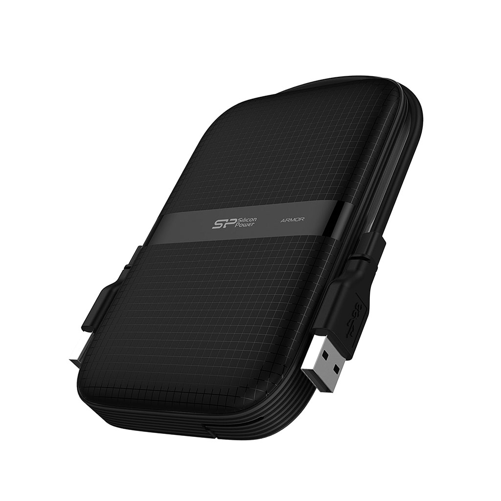 Disco duro externo portátil Silicon Power 1TB, de uso rudo Shockproof/Resistente al agua, 2,5", USB 3.0 - Negro