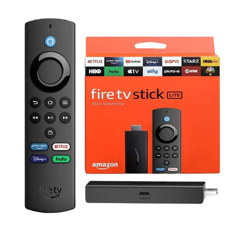 Amazon Fire TV Stick Lite with latest Alexa Voice Remote Lite (no TV controls), HD streaming device w/Blue Button