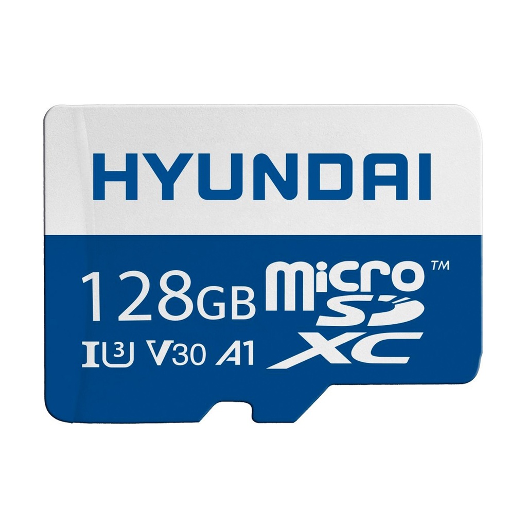 Tarjeta de memoria Hyundai microSDXC UHS-1 de 128 GB con adaptador, video 4K de 95 MB/s (U3), Ultra HD, A1, V30