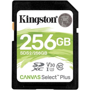 Kingston Canvas Select Plus 256 GB Clase 10/UHS-I (U3) SDXC - 1 paquete
